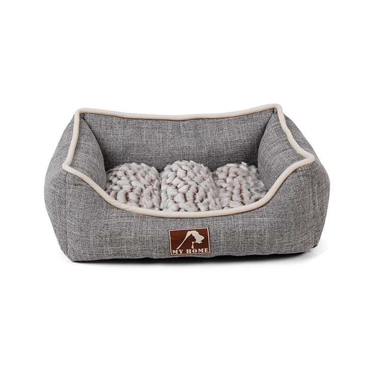 Washable Soft Square Orthopedic High Quality Polyester Wholesale Dog Bed