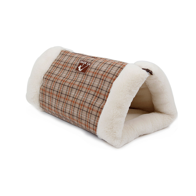 Cozy Warm Portable Easy Carry Plush Convenient Triangle Cat Cave Bed