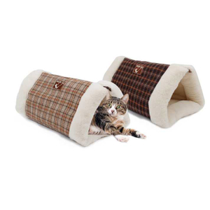 Cozy Warm Portable Easy Carry Plush Convenient Triangle Cat Cave Bed