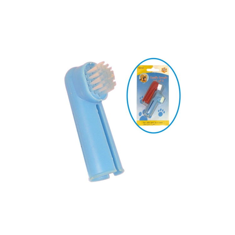 Customized Blue PVC Dog Pet Finger Toothbrush