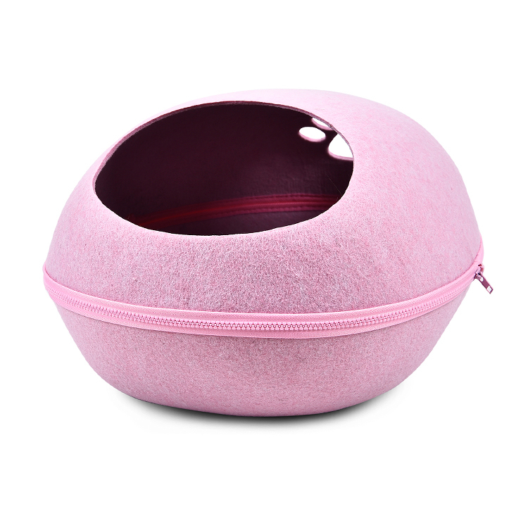 Customized Made Pink Grey Felt Window Mini Cat Bed