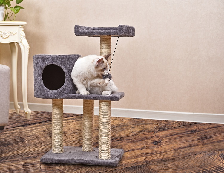 Wholesale 45*35*H79cm Natural SisalFur Pet Craft Luxury Cat Tree
