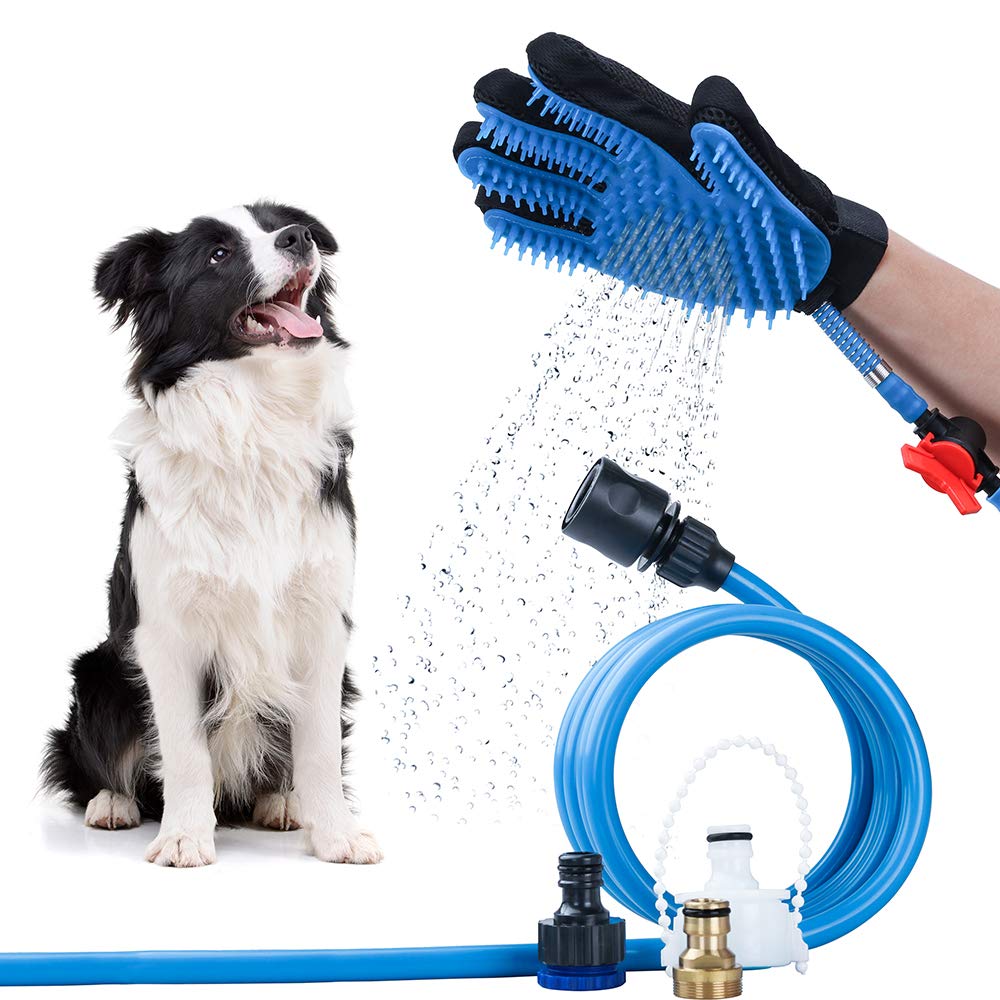 Petstar Pet Bathing Tool Hands On Silicone Pet Grooming Gloves Bath Sprayer Massage