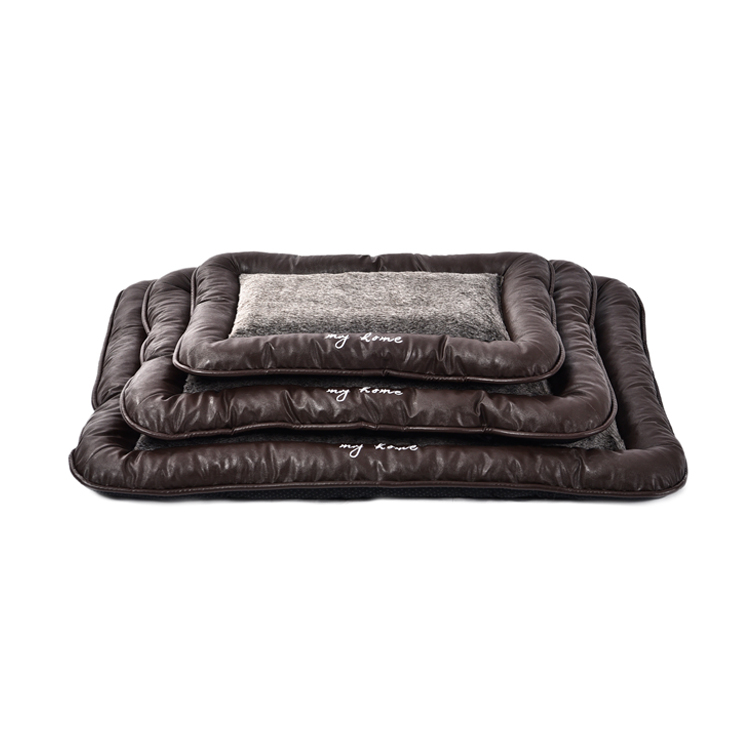 Brown Memory Foam Rectangular Pillow Dog Bed