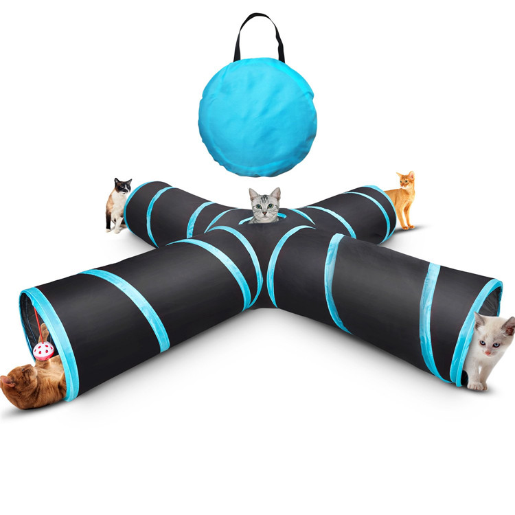 Upgraded 4 Way Crinkle Collapsible Portable Storage Bag Cat Tube