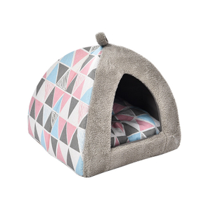 Wholesale Cotton Plush Enclosed Covered Tent Dog Bed
