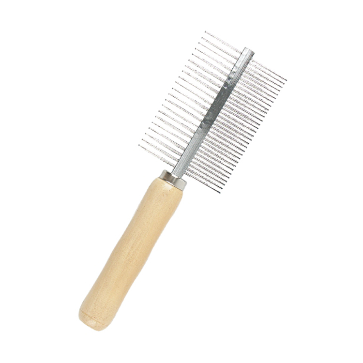 Bamboo Handle Shedding Pet Dog Cat Grooming Brush With Safety Edges