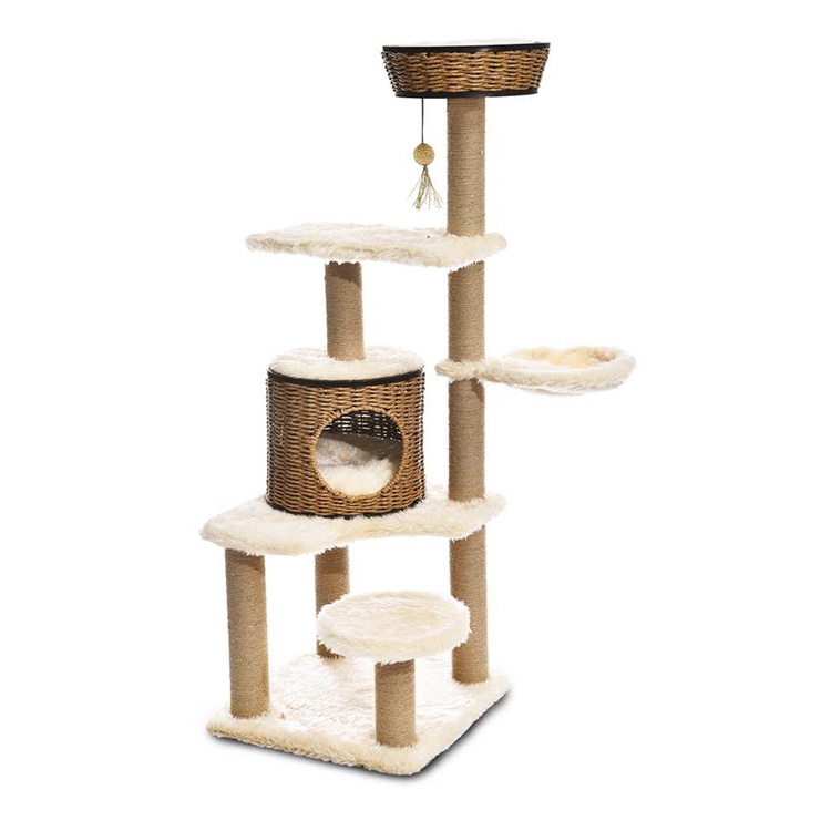 Functional Durable Soft Safety Security Cat Tree Wood Cheap Stylish Scratching Post