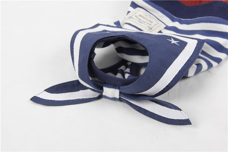 Navy Striped Sailor Suit Costume Puppy Dog Clothes