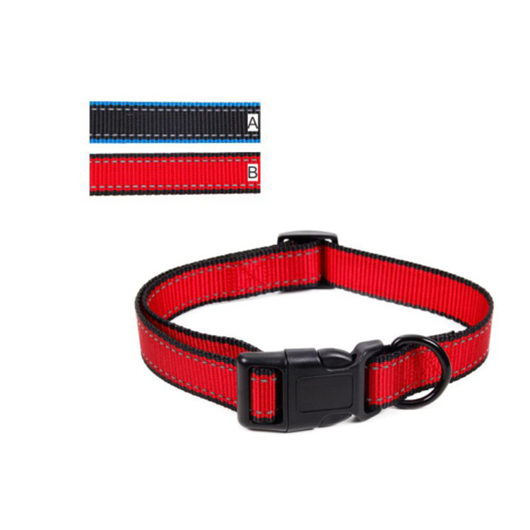 Nylon Classic Solid Color Red Rope Dog Collar, Cat Collar Breakaway Buckle