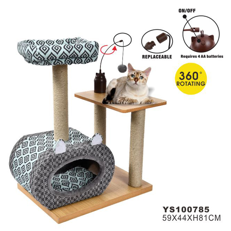 Custom Logo Cat Scratching Tree, Climbing Cat Tree With Playing Toy