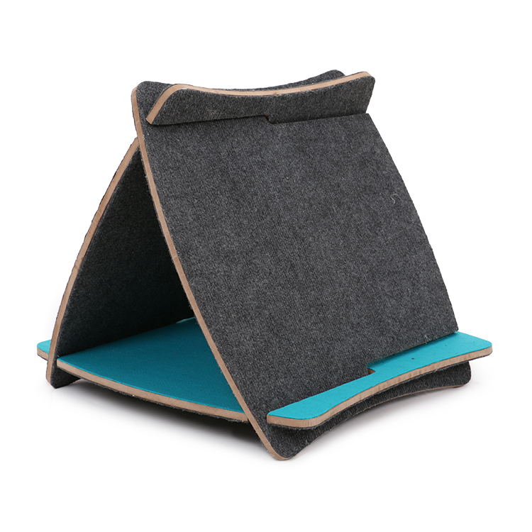 Indoor Tent Shape Wood Cat Bed For Cat Scratch
