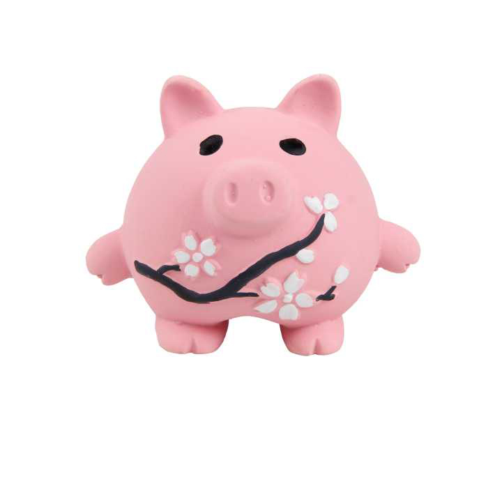 Interactive Pink Pig Latex Squeak Chew Pet Toys For Dog