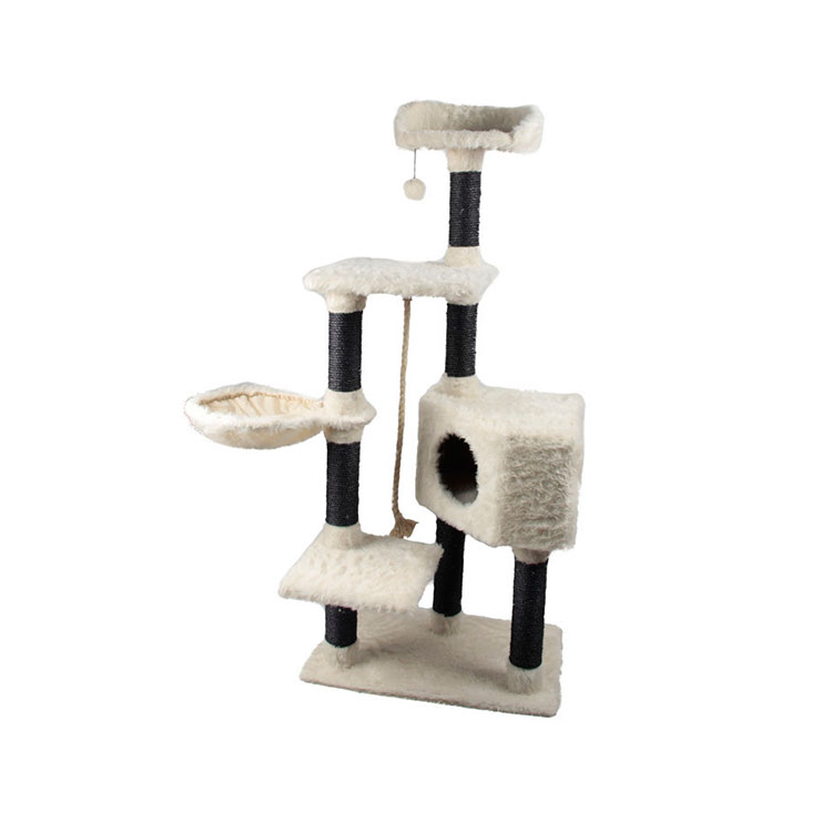 Petstar OEM Available Pet White Scratching Post Luxury Cat Tree Tower