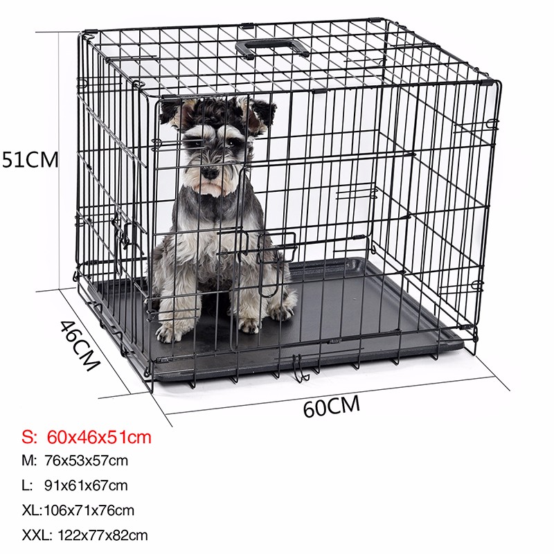 Black Metal Kennel Mesh Pet Dog Cage For Sale Cheap With Plate