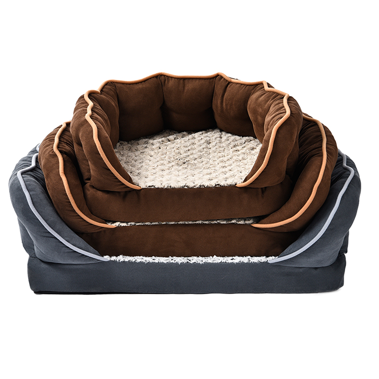 Customized Cozy Luxury 2 Colors Soft And Warm Memory Foam Dog Bed