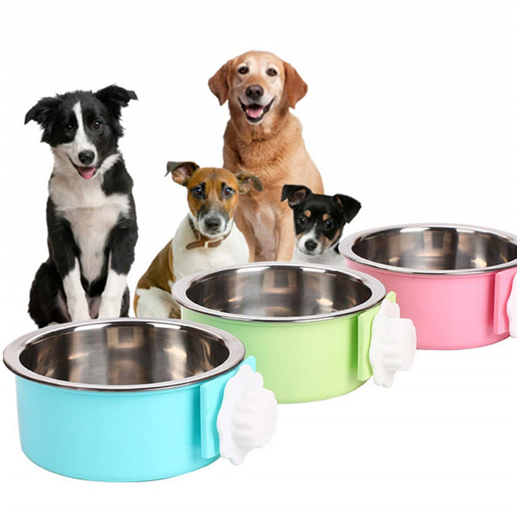 Stainless Steel Removable Hanging Pet Food Bowl, Durable Hanging Food Feeder Dog Water Bowl