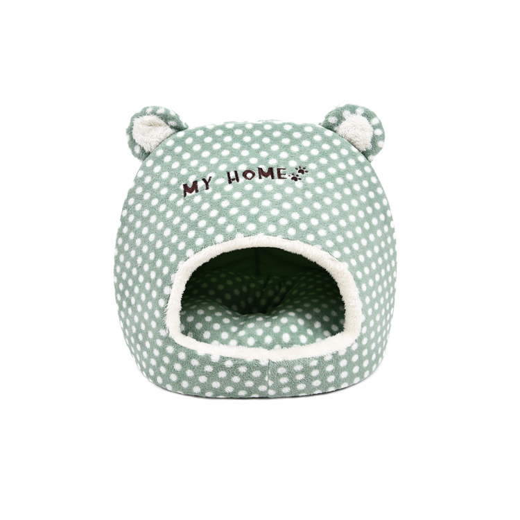 Lovely Polka Dot Short Plush Cute Super Soft Self Warm Pet Bed