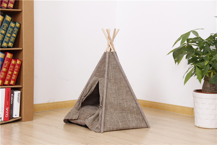 Wholesale Oem Coarse Linen Fabric Dog Cat Tent