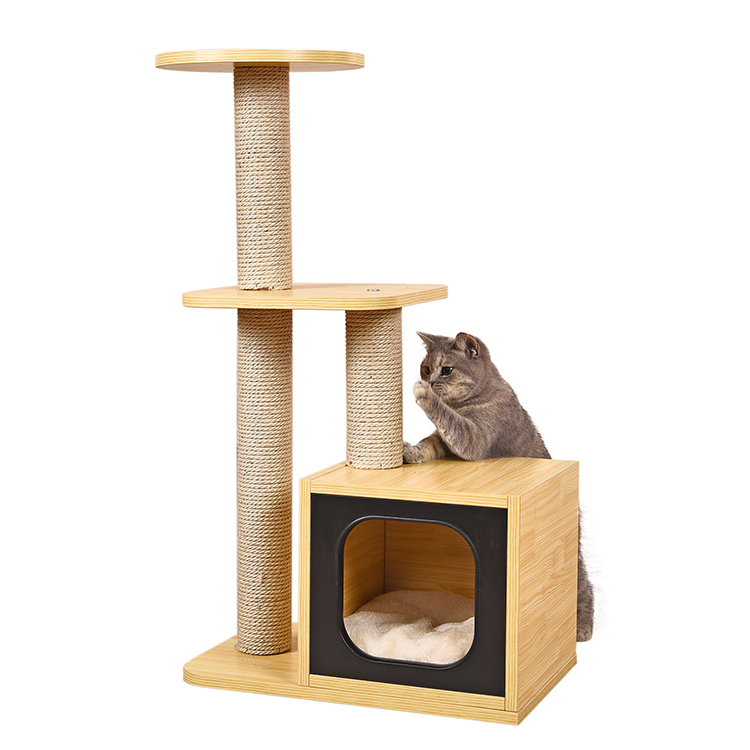 Most Popular Wholesale Professional Wood Sisal Pet Cat Tree