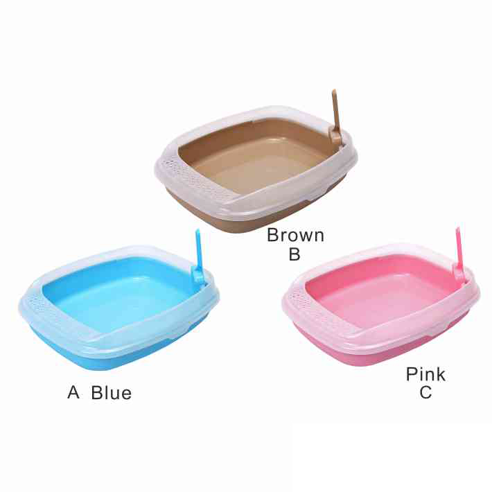 Etiquette Pet Cleaning And Training Open Litter Pan Cat Litter Box with Scoop