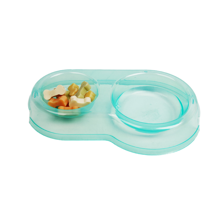 Double Round Base Pet Dog Cat Water Food Bowl