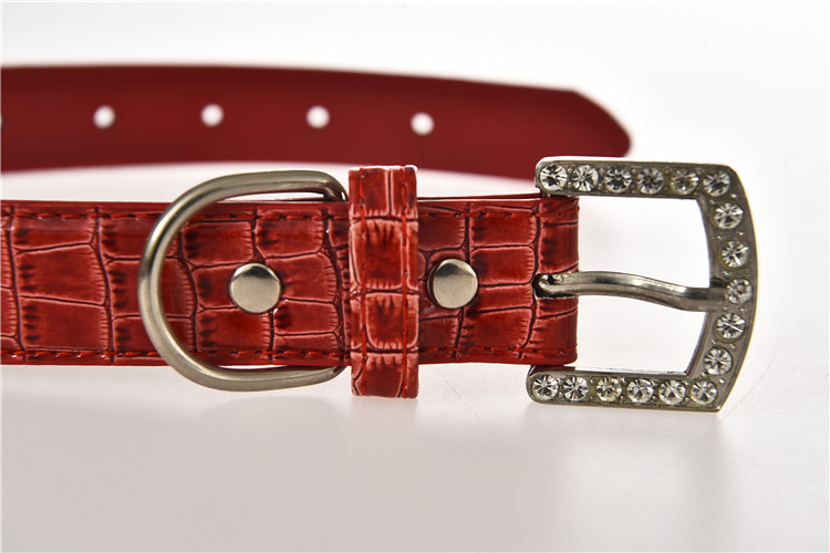 Super Quality Pu Red Custom Luxury Dog Collar