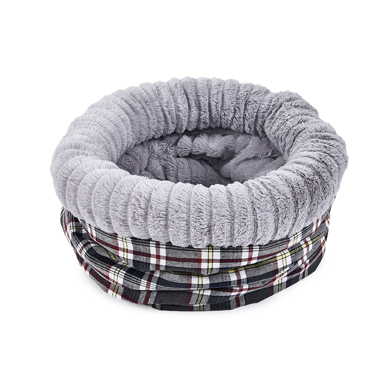 Round Pet Cat Sleeping Bag Soft Coral Fleece Warm Fashion Washable Cat Bed