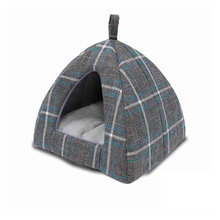 Enchanted Home Grey Plush Pet Dog Cave Bed For Puppy
