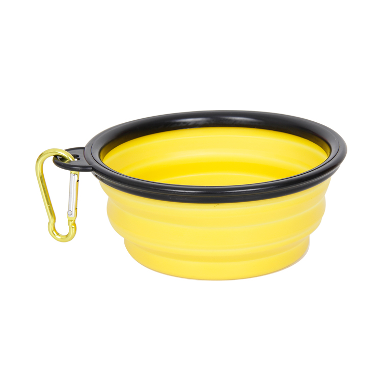 Portable candy color outdoor travel foldable collapsible dog bowl