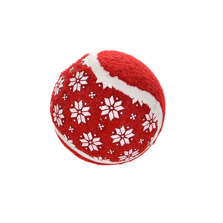Christmas Durable Pressureless Chewing Tennis Ball Pet Toy for Dogs