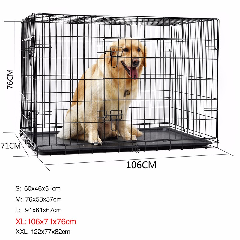 Black Metal Kennel Mesh Pet Dog Cage For Sale Cheap With Plate