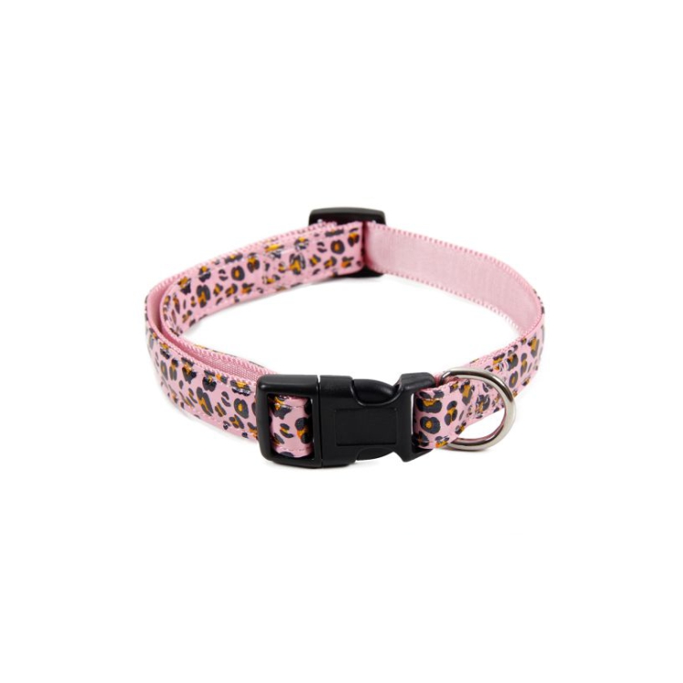 Adjustable Leopard Pink Dog Pet Collars 