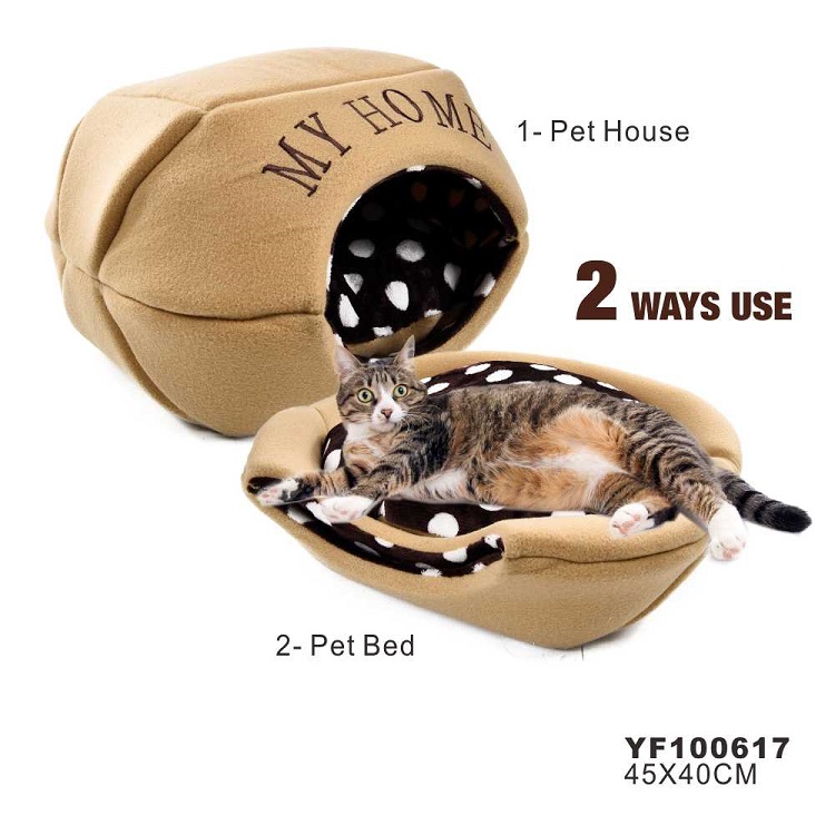 Fashion Soft Comfortable Two Ways Use Small Cat Bed Cave