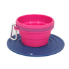 Portable Travel Treat Tote Foldable Collapsible Silicone Dog Bowl With Expandable Cup Dish