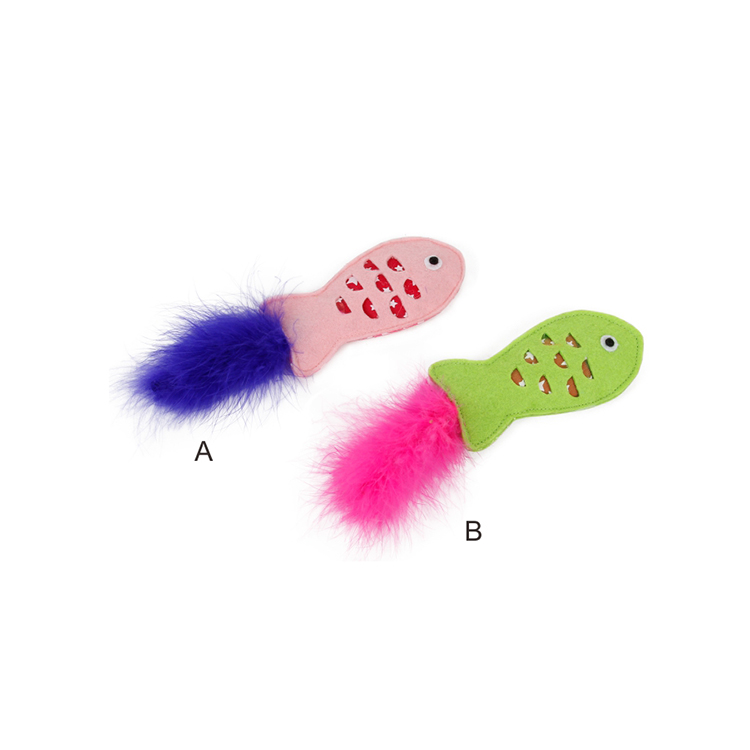 Fish Shape PP Fiber Soft Feather Cat Toy