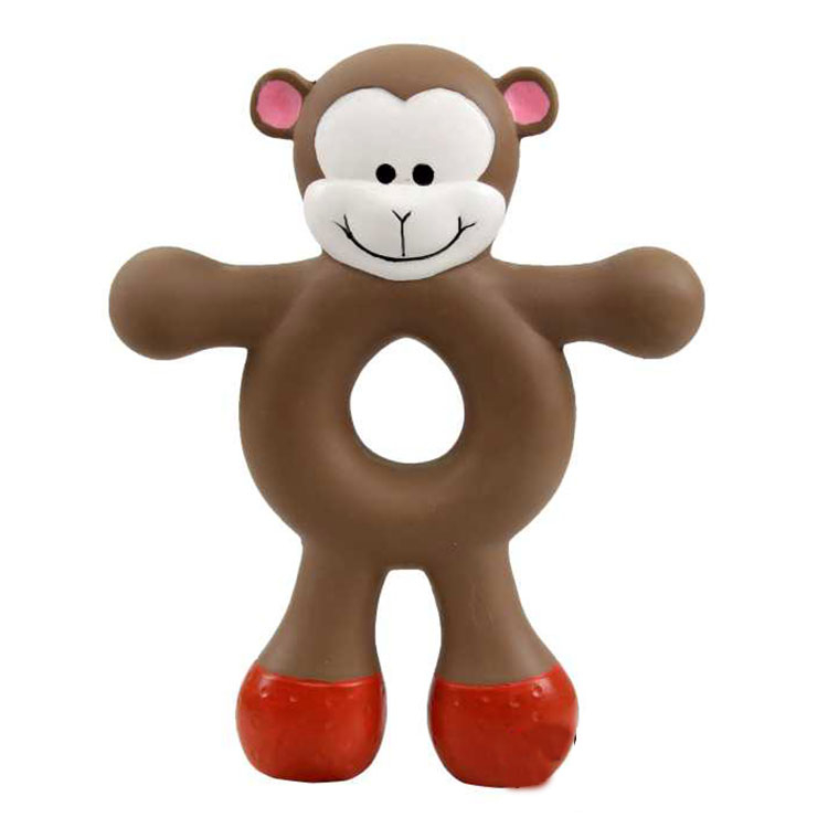 Lovely Monkey Shape Soft Interactive Play Pet Squeak Puppy Toy For Funny