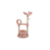 Pink Coral Fleece Sisal Cat Tree Condo With Hanging Toy