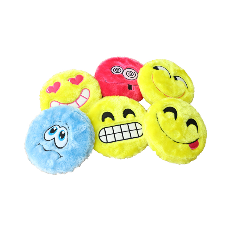 Custom wholesale emotional round dog plush toys with squeak