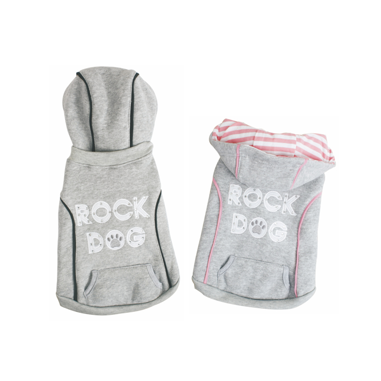 Soft Cotton Fabric Grey Sport Clothes Large Dog Hoodie