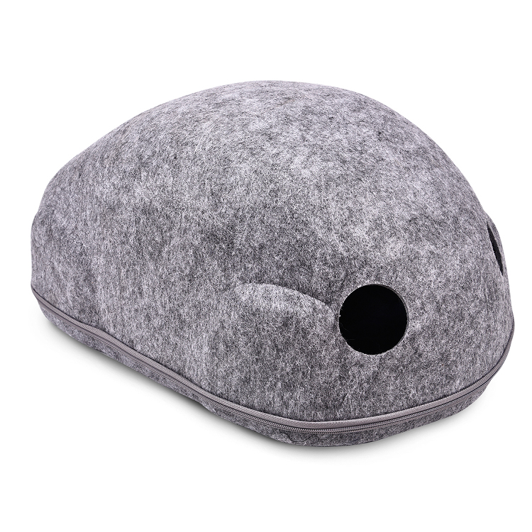 Custom Logo Small Grey Pet Product Supplies Felt Cat Bed