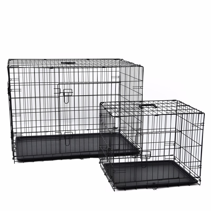 Black Metal Kennel Mesh Pet Dog Cage For Sale Cheap With Plate