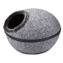 Competitive Hot Product Grey Dark Brown Felt Luxury Cat Beds