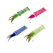 Colorful Lovely Cat Toy Feather Catcher, Turkey Feather Soft Cat Toy