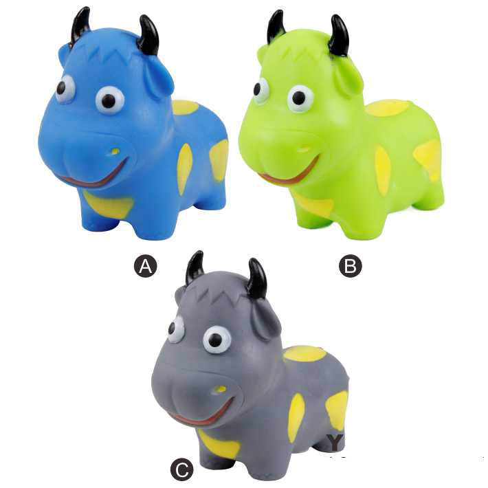 Soft Cow Shape Assorted Color Squeak Dog Play Toy