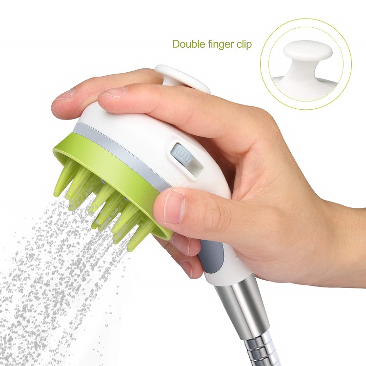 Dog Massage Pet Shower Brush, Splash-proof Grooming Pet Brush, Anti-slip Holder Cozy Pet Cleaning Brush