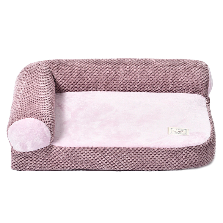 Customized Comfortable Pink Skin-Friendly Corn Kernels Style Fabric Pet Dog Bed
