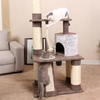 Cardboard Cat Tree House, Plush Fur Cat Craft Delux Cat Tree With Scratching Board