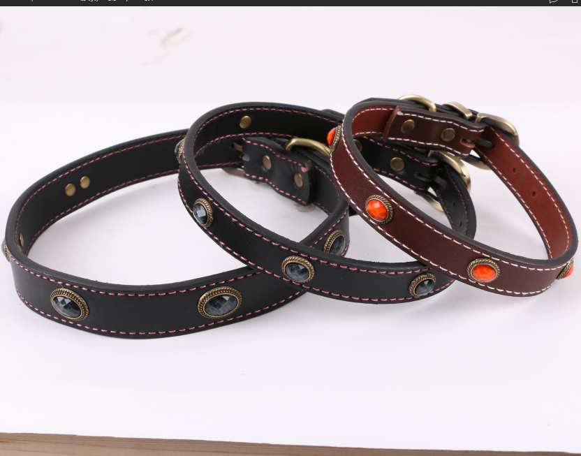 2019 hot sales fashion luxury thick durable collar for dog with charm decoration