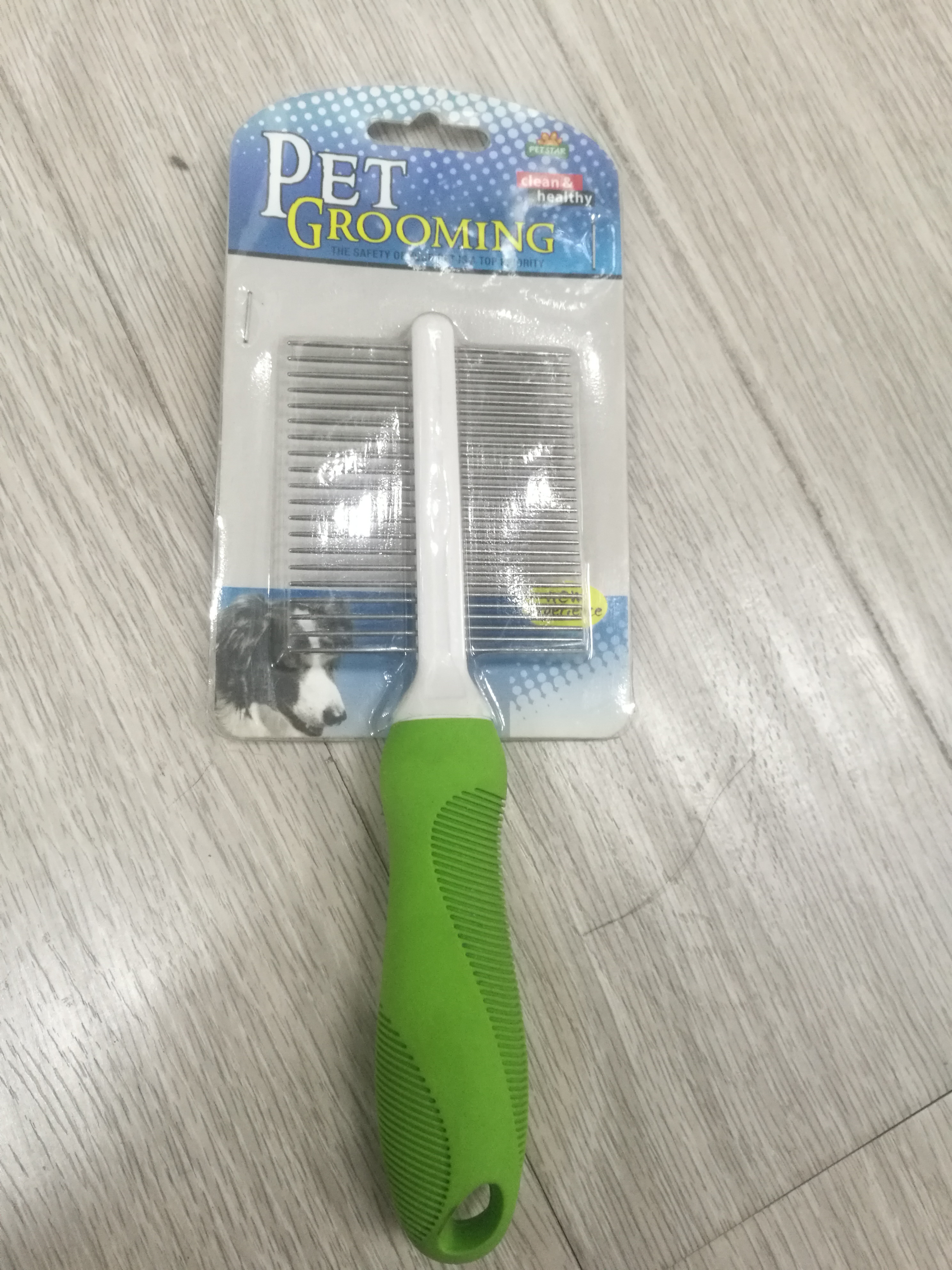 Fine Wide Tooth Pet Shedding Grooming Tool Two Use Way Pet Hair Dog Cleaning Brush